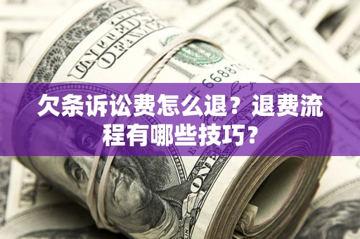 北京欠条诉讼费怎么退？退费流程有哪些技巧？