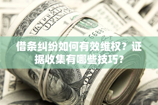北京借条纠纷如何有效维权？证据收集有哪些技巧？