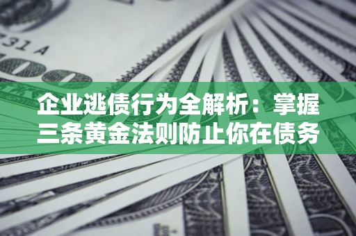 北京企业逃债行为全解析：掌握三条黄金法则防止你在债务乱局中“踩雷”